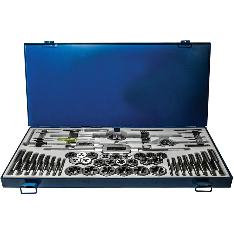 foto del prodotto century drill tool 98958 set di maschi e matrici frazionari in acciaio al carbonio, 58 pezzi, kit di attrezzi per applicazioni di taglio manuale,