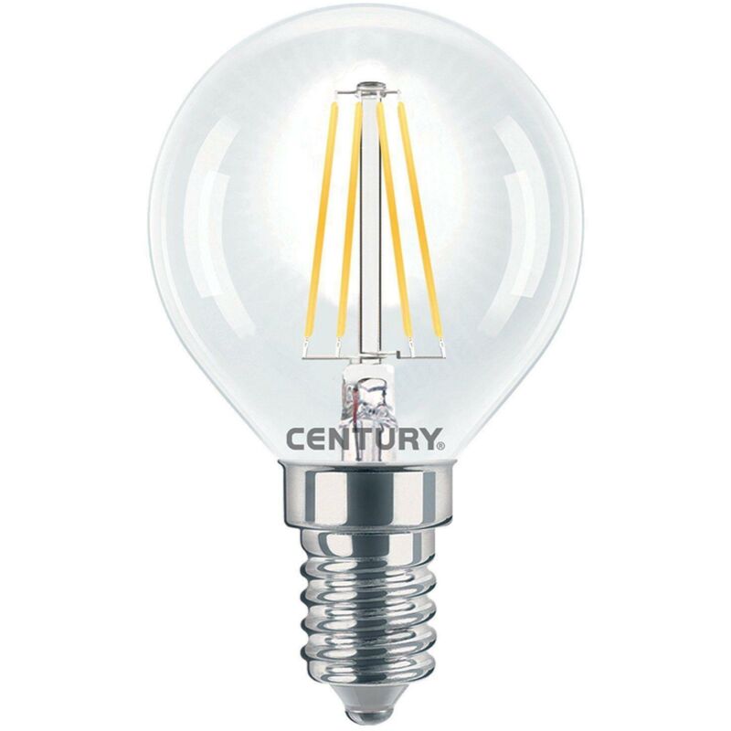 foto del prodotto century - lampadina mini sfera chiara filamento led 4w attacco e14 luce calda inh1g-041427