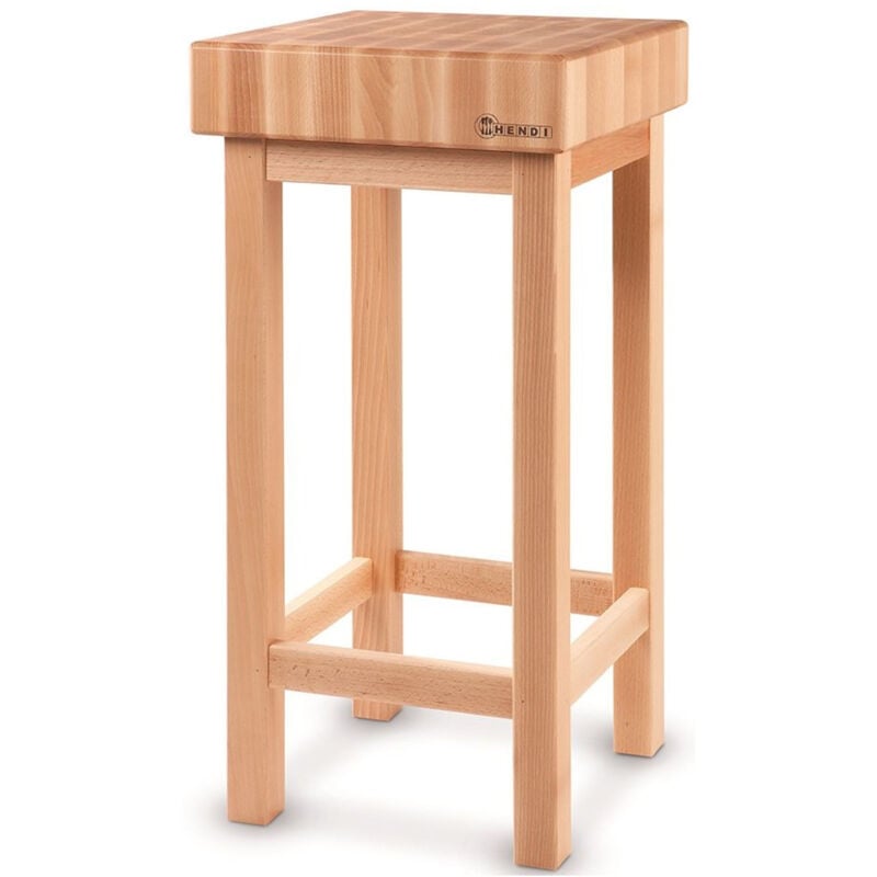 foto del prodotto ceppo da macellaio in legno 400x400x150mm con base hendi 505625