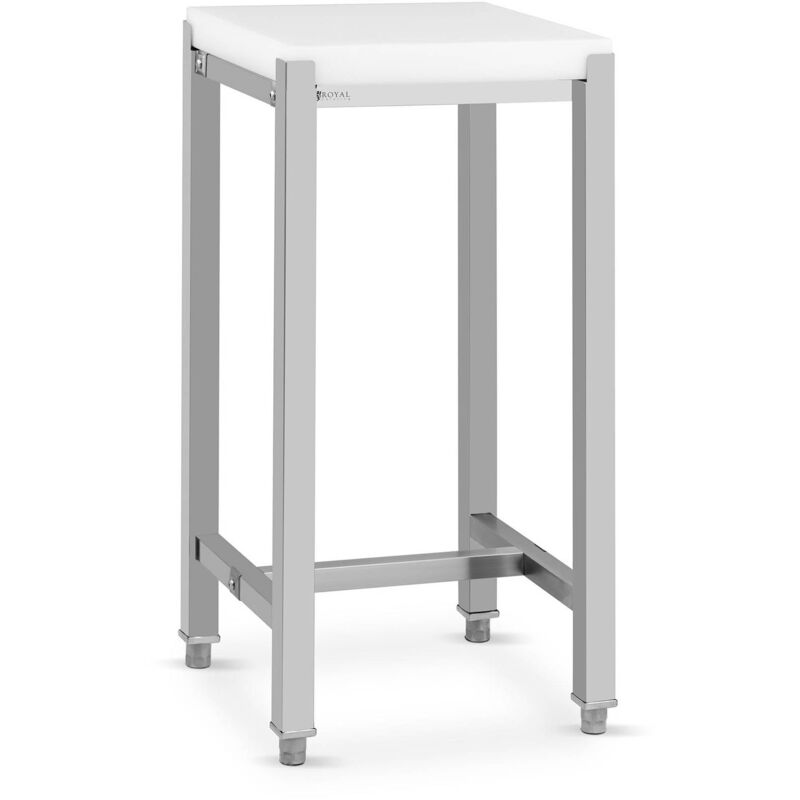 foto del prodotto ceppo da macellaio in legno tagliere per carne 40 x 40 cm acciaio inox