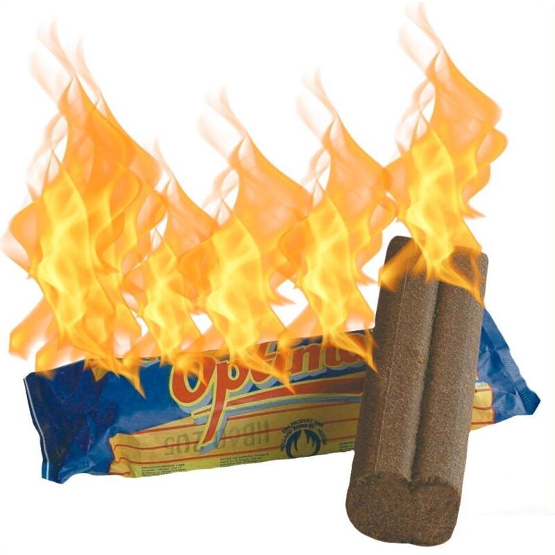 foto del prodotto ceppo tronco 2 ore di fuoco camino accendifuoco caminetto stufa kg 1 incartato