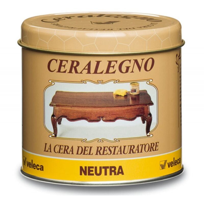 foto del prodotto cera d api in pasta per legno veleca art. 310 colore neutro 500 ml