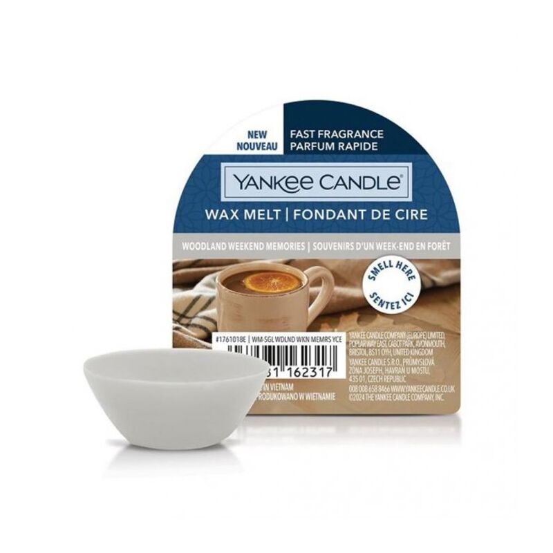 foto del prodotto cera da fondere, woodland weekend memories, casa, profumatori ambienti yankee candle