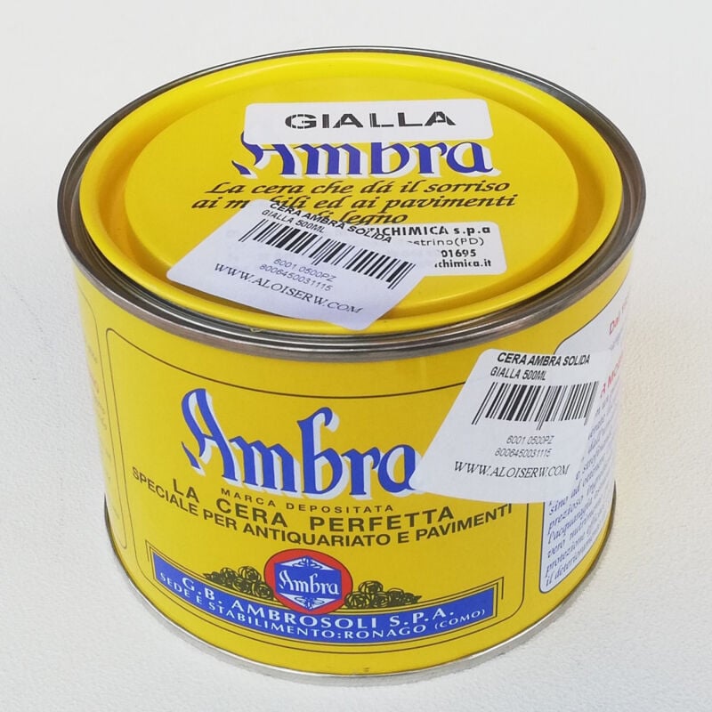 foto del prodotto cera legno ambra solida marrone ml 500 ambrosoli