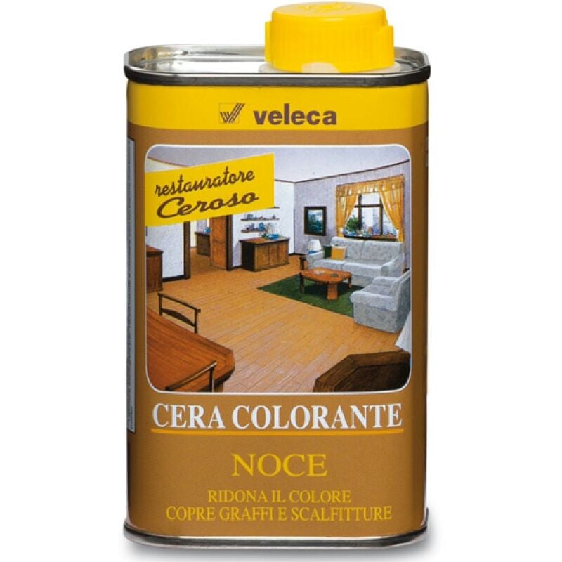 foto del prodotto cera liquida per legno veleca art. 305 colore noce 250 ml