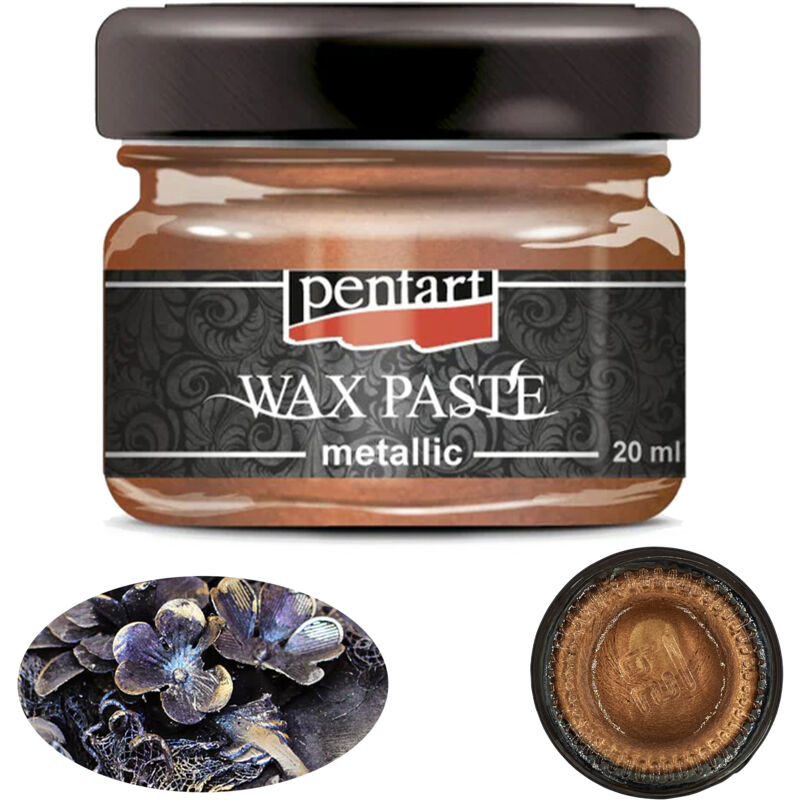 foto del prodotto cera metallic in pasta pentart copper decoro rame lucido opaco 20ml