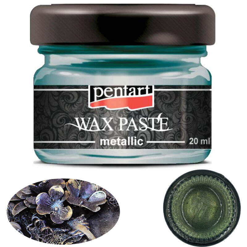 foto del prodotto cera metallica in pasta pentart tartaruga verde coprente lucida 20ml