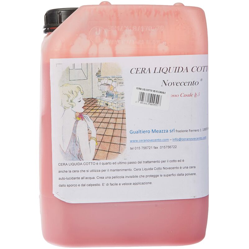 foto del prodotto cera novecento k923 cera liquida cotto, rosso casale, 5 litri