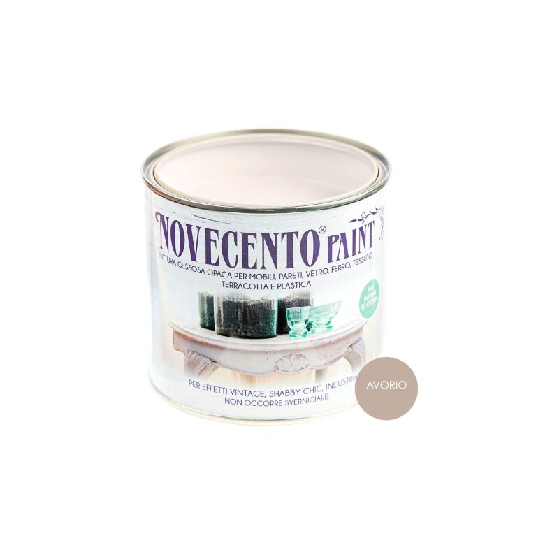 foto del prodotto cera novecento novecento chalk paint avorio pittura lavabile inodore senza primer 500 ml avorio