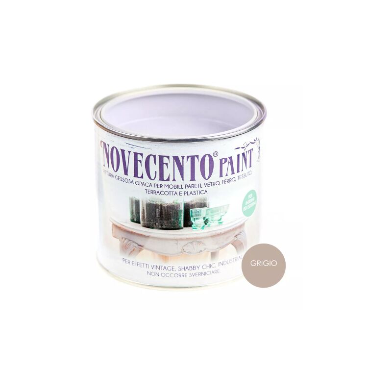 foto del prodotto cera novecento novecento chalk paint grigio pittura lavabile inodore senza primer 500 ml grigio
