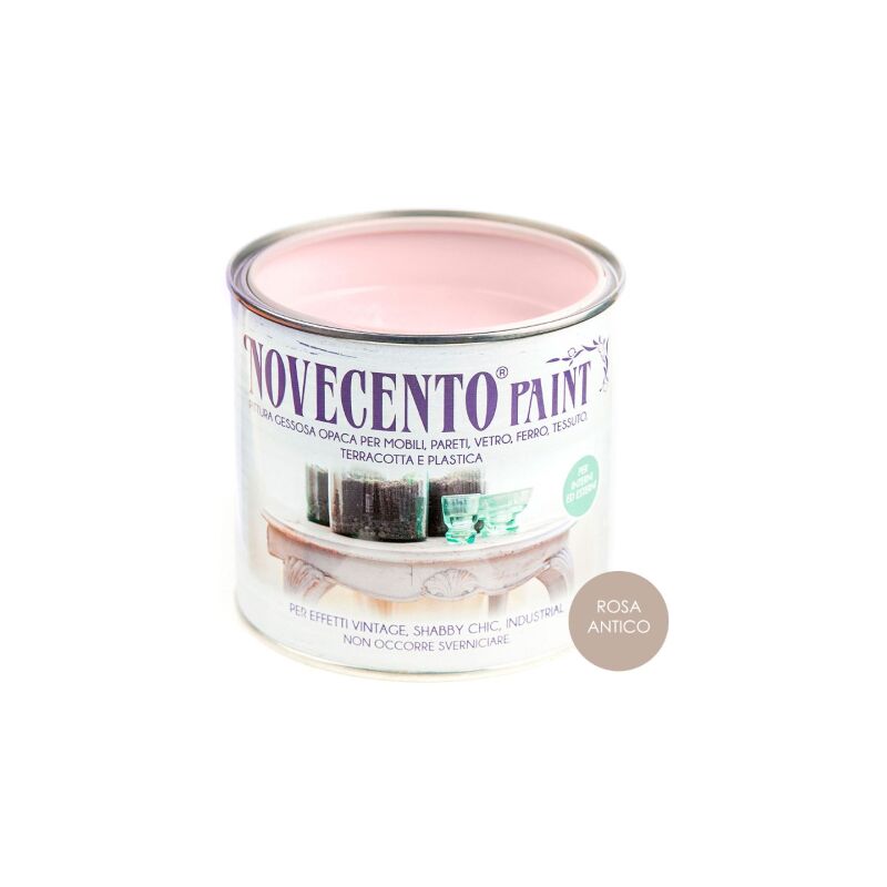 foto del prodotto cera novecento novecento chalk paint rosa antico pittura lavabile inodore senza primer 500 ml rosa antico