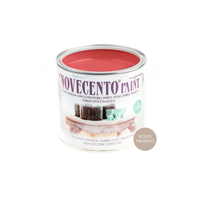 foto del prodotto cera novecento novecento chalk paint rosso primitivo pittura lavabile inodore senza primer mobili 500 ml rosso primitivo