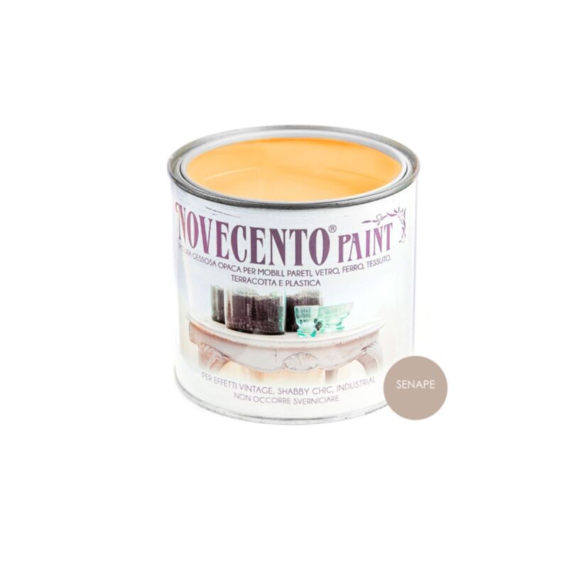 foto del prodotto cera novecento novecento chalk paint senape pittura lavabile inodore senza primer 500 ml senape
