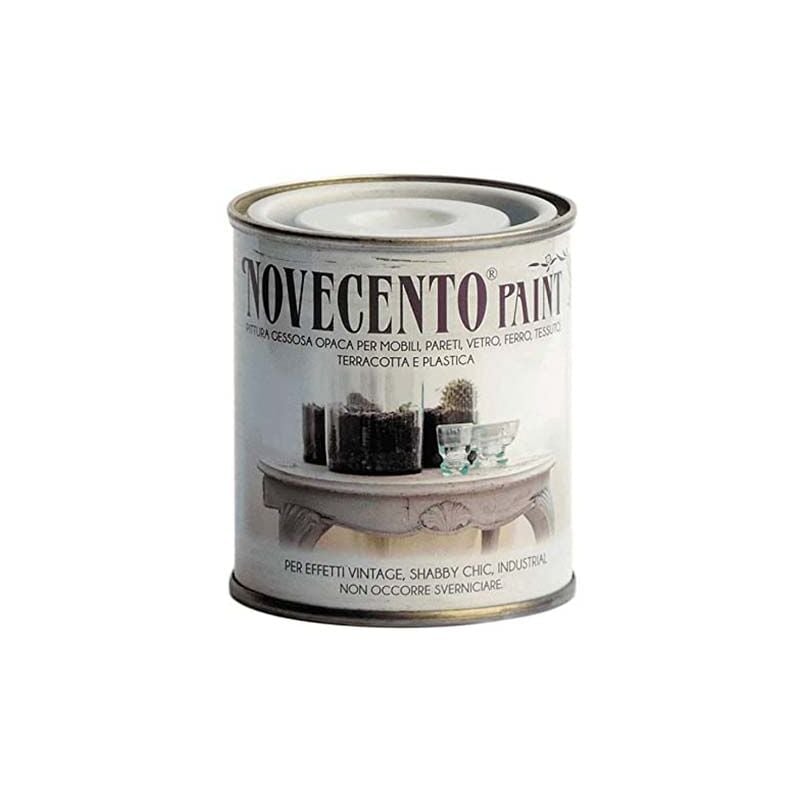 foto del prodotto cera novecento - pittura gessosa opaca shabby chic per mobili pareti vetro gesso novecento paint - formato: 125 ml - colore: nero perfetto