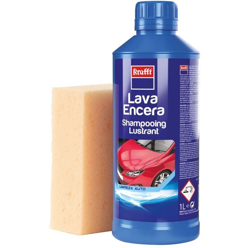 foto del prodotto cera per auto spugna, 2 in 1 shampoo per auto lucidante per carrozzeria cera per auto 1 l - krafft