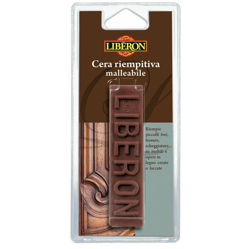 foto del prodotto cera riempitiva malleabile modellabile stucco restauro mobili legno liberon colore mogano