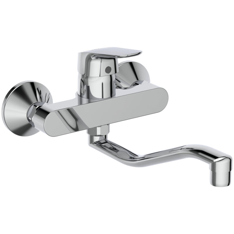 foto del prodotto ceraflex, miscelatore cucina monocomando a parete per lavello, b5128aa, cromato ideal standard