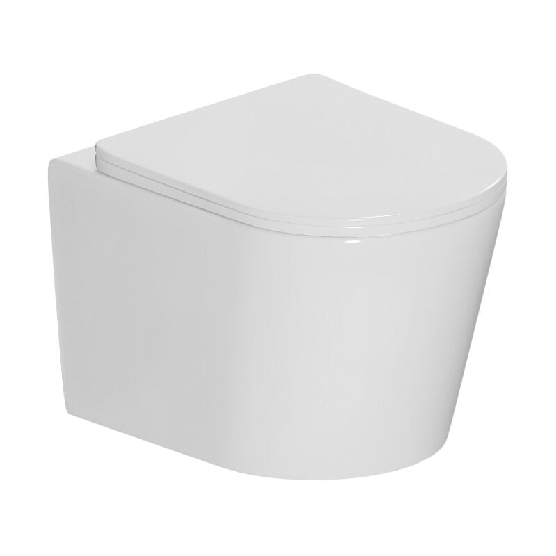 foto del prodotto ceramia wc sospeso tornado rimless 53,5 cm senza flangia con sedile softclose, effetto tornado flush, bianco lucido ce142010rtorp 
