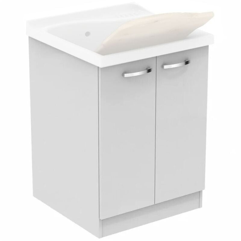 foto del prodotto ceramica dolomite - dolomite - lago mobile sottolavatoio 61x60 con asse - j0028pw lavatoio non compreso