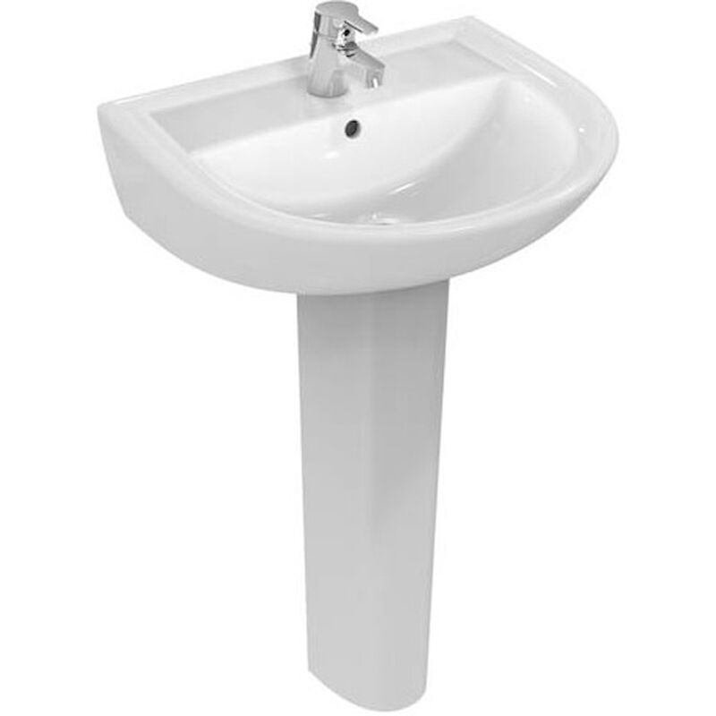 foto del prodotto ceramica dolomite - dolomite quarzo lavabo 1 foro 55x46 - colonna non inclusa codice prod e882101