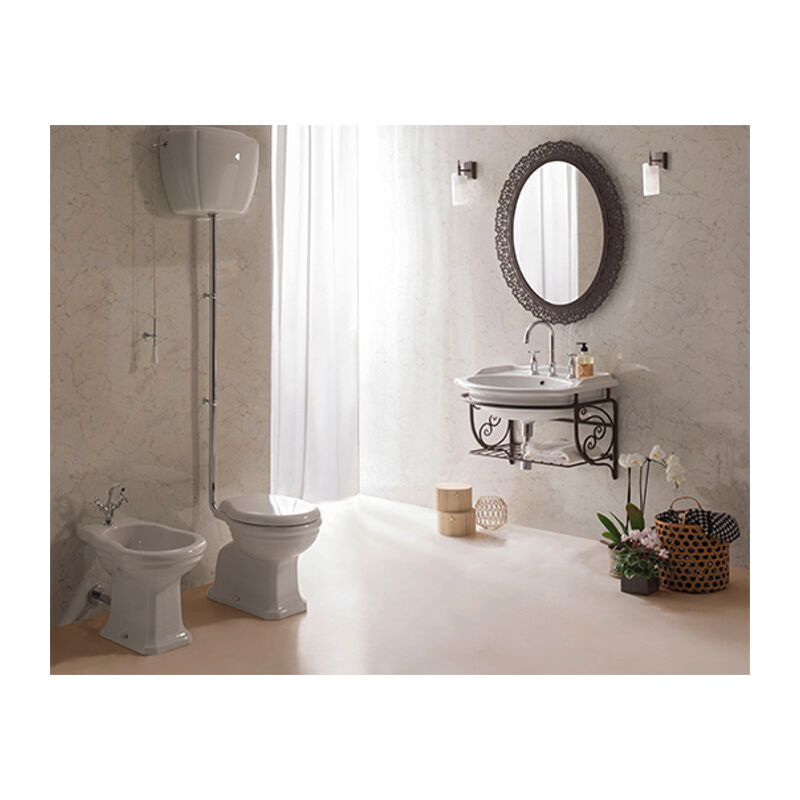 foto del prodotto ceramica globo cassetta paestum con coperchio ad installazione alta di ceramica