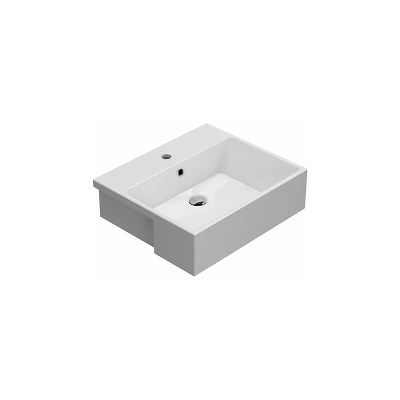 foto del prodotto ceramica globo lavabo forty3 semincasso cm. 55x47 monoforo rettangolare bianco