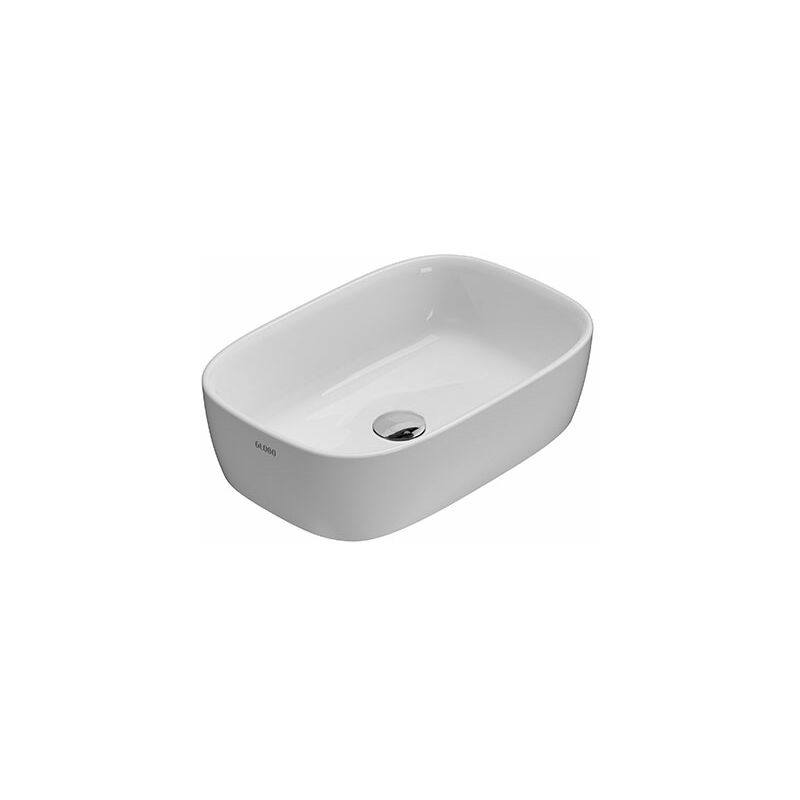 foto del prodotto ceramica globo lavabo genesis appoggio cm. 55x37 stondato in ceramica bianco