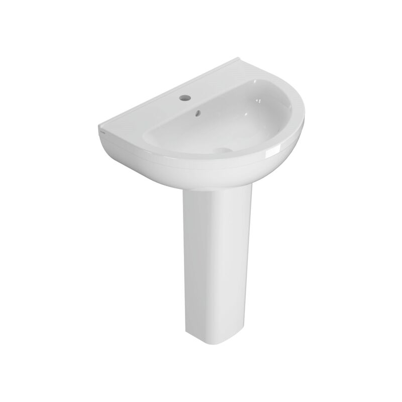 foto del prodotto ceramica globo lavabo in ceramica 55x45 cm globo grace grn55bi bianco ceramica con colonna a terra