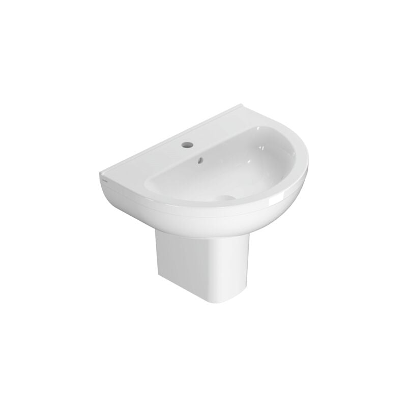 foto del prodotto ceramica globo lavabo in ceramica 60x45 cm globo grace grn60bi bianco ceramica con semicolonna sospesa