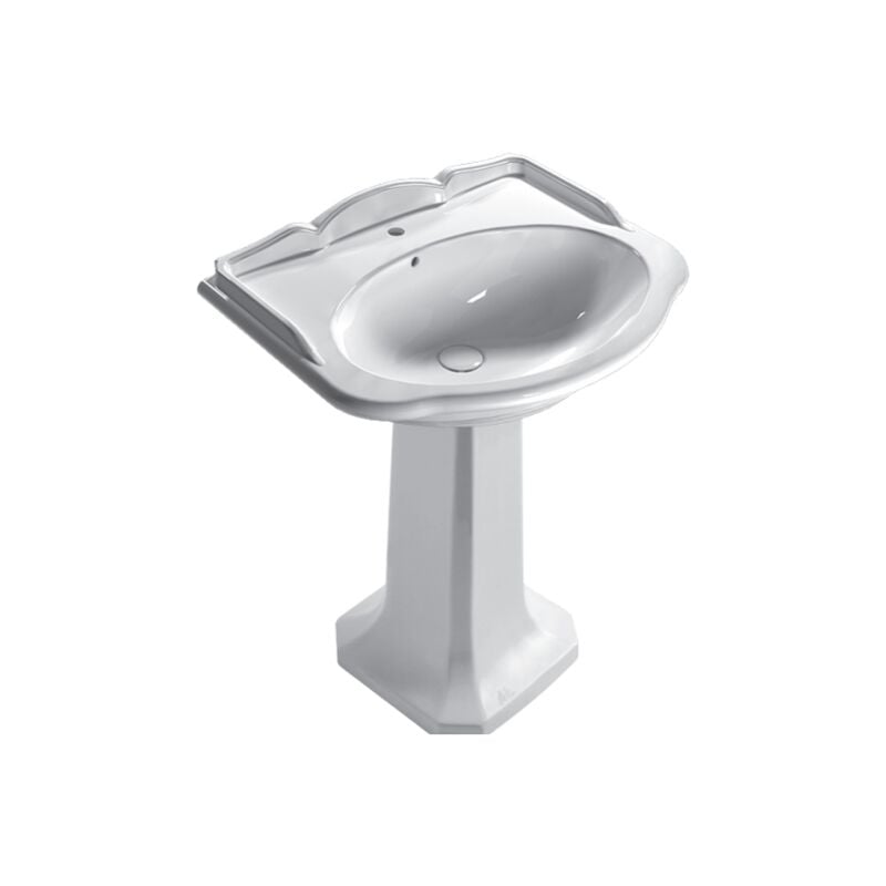 foto del prodotto ceramica globo lavabo in ceramica 71x58 cm globo paestum pa006bi bianco ceramica con colonna a terra