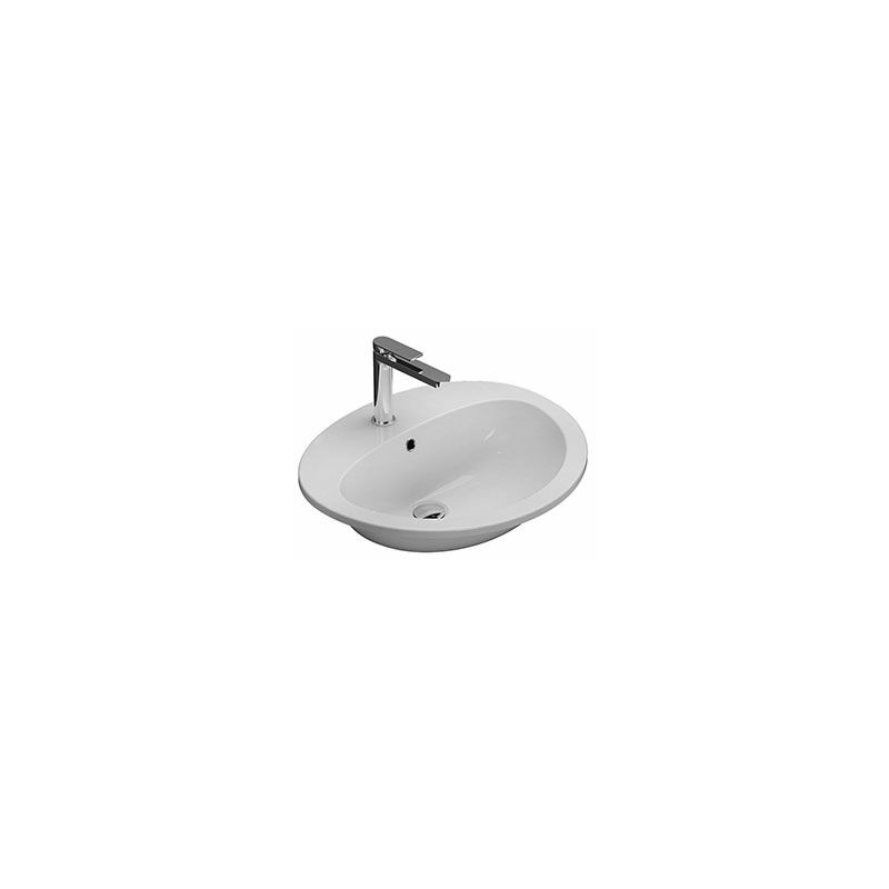 foto del prodotto ceramica globo lavabo minori incasso cm. 56x48 in ceramica bianco lucido di