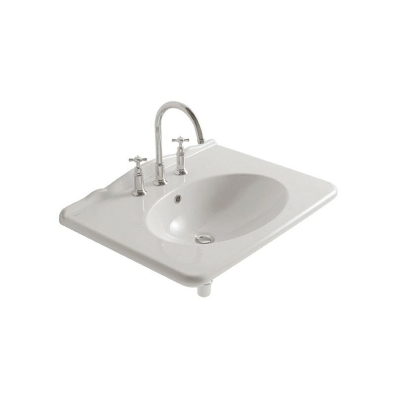 foto del prodotto ceramica globo lavabo paestum sospeso su struttura cm. 75x55 particolare in