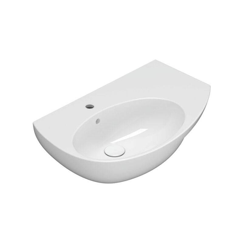 foto del prodotto ceramica globo lavabo sospeso in ceramica 70x45 cm sinistro globo mode me070sbi bianco ceramica