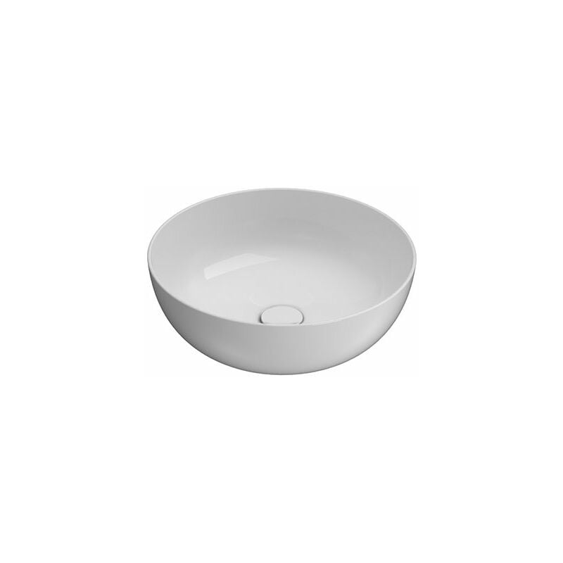 foto del prodotto ceramica globo lavabo t edge appoggio salvaspazio cm. 45 tondo in ceramica