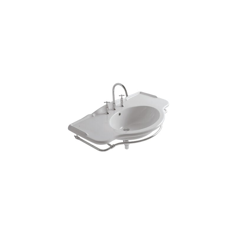 foto del prodotto ceramica globo portasciugamani frontale in ottone cromato per lavabo per pa022 