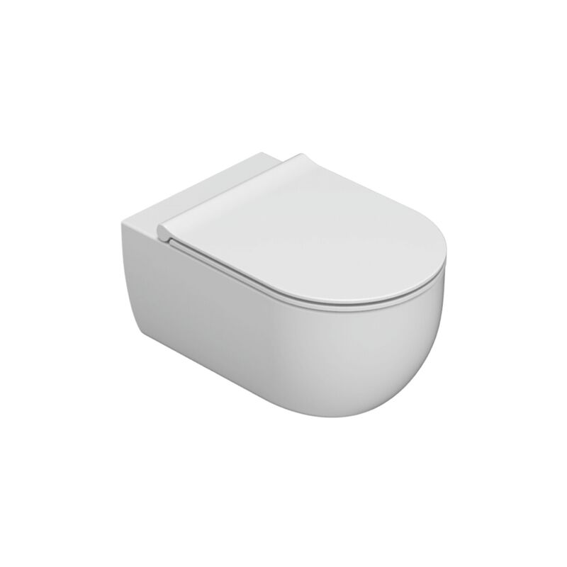 foto del prodotto ceramica globo vaso sospeso senza brida in ceramica 53x34 cm globo mode mes02bi bianco ceramica con copri wc soft close