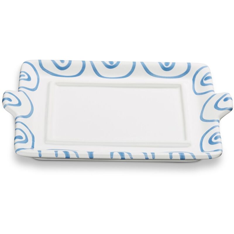 foto del prodotto ceramica gmundner blu fiammato, parte inferiore del piatto da burro