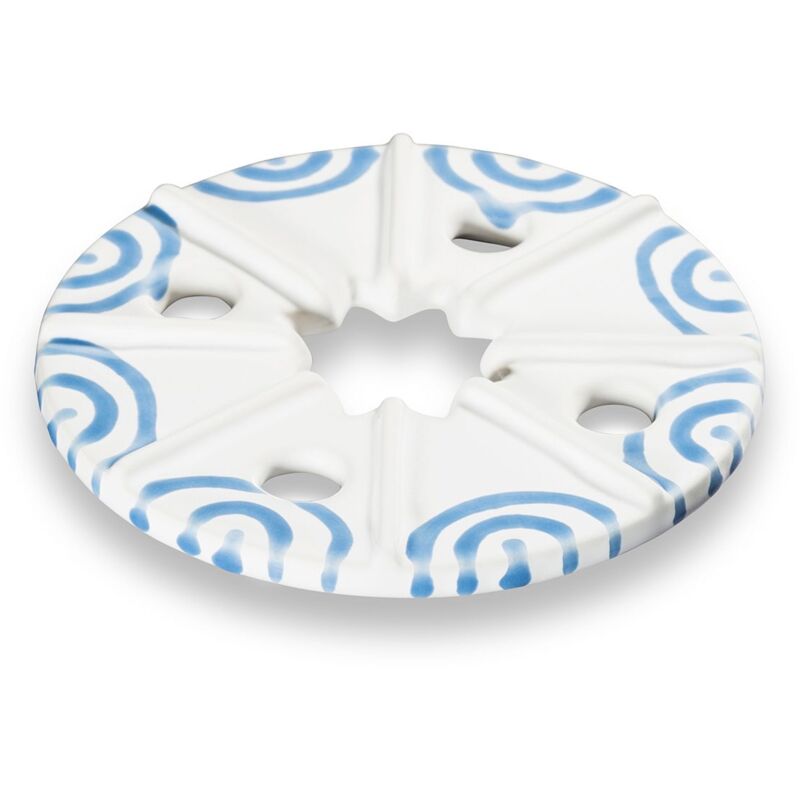 foto del prodotto ceramica gmundner blu fiammato, parte superiore della teiera