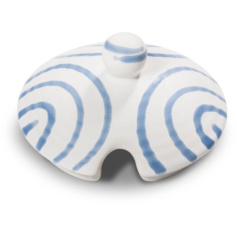 foto del prodotto ceramica gmundner blu fiammato, parte superiore zuccheriera con taglio