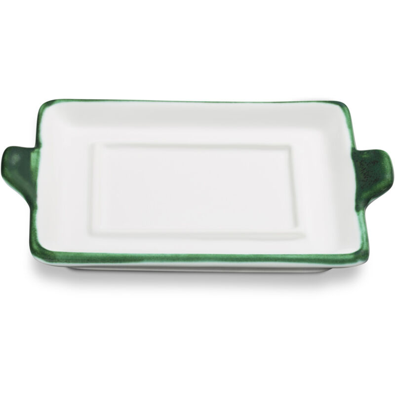 foto del prodotto ceramica gmundner bordo verde, parte inferiore del piatto da burro