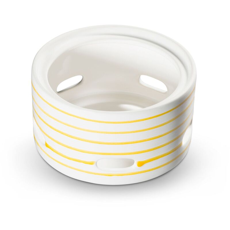 foto del prodotto ceramica gmundner giallo fiammato, parte inferiore teiera liscia