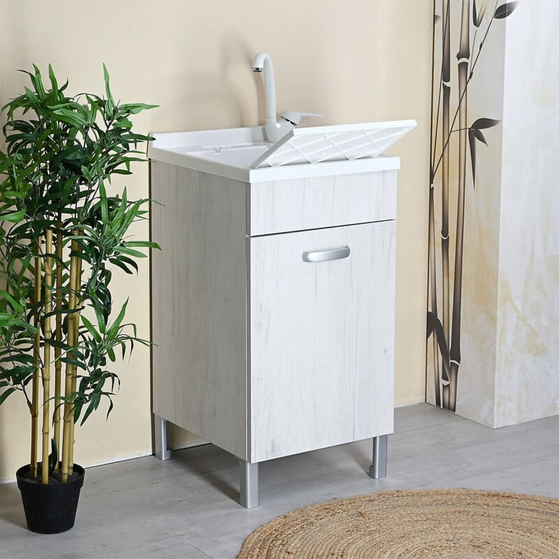 foto del prodotto ceramica tuscia mobile lavatoio 45x50 domina plus wood bianco high quality