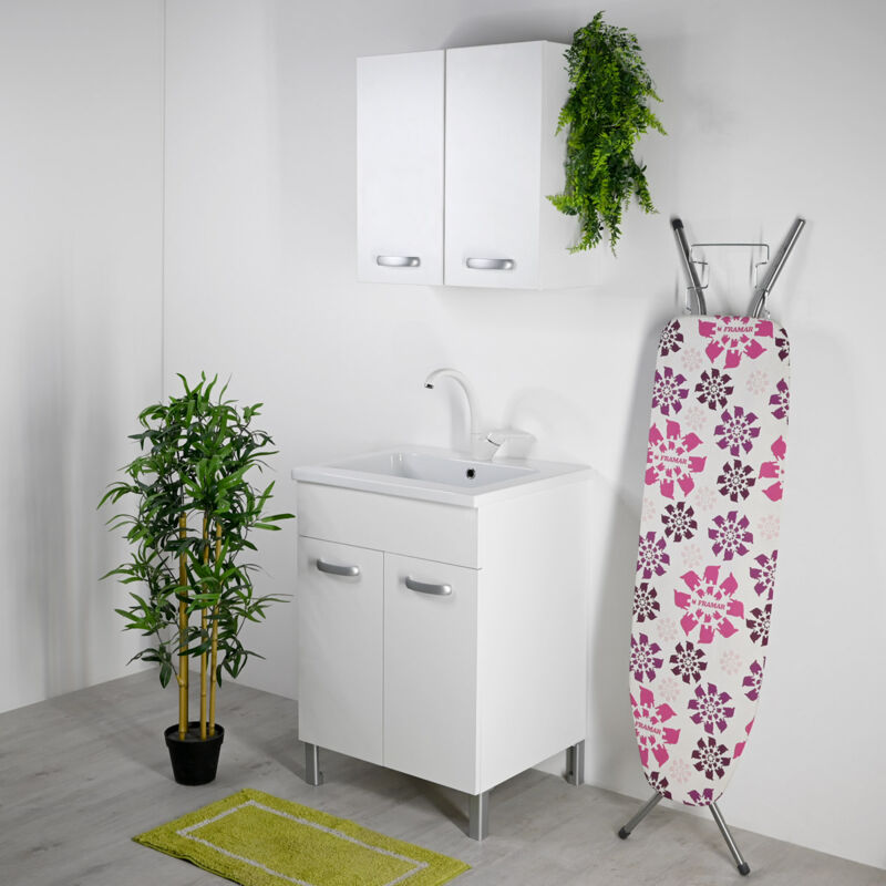 foto del prodotto ceramica tuscia mobile lavatoio in ceramica 50x50 domina mobile lavatoio in ceramica 50x50 domina bianco cerato antigraffio con foro rubinetto