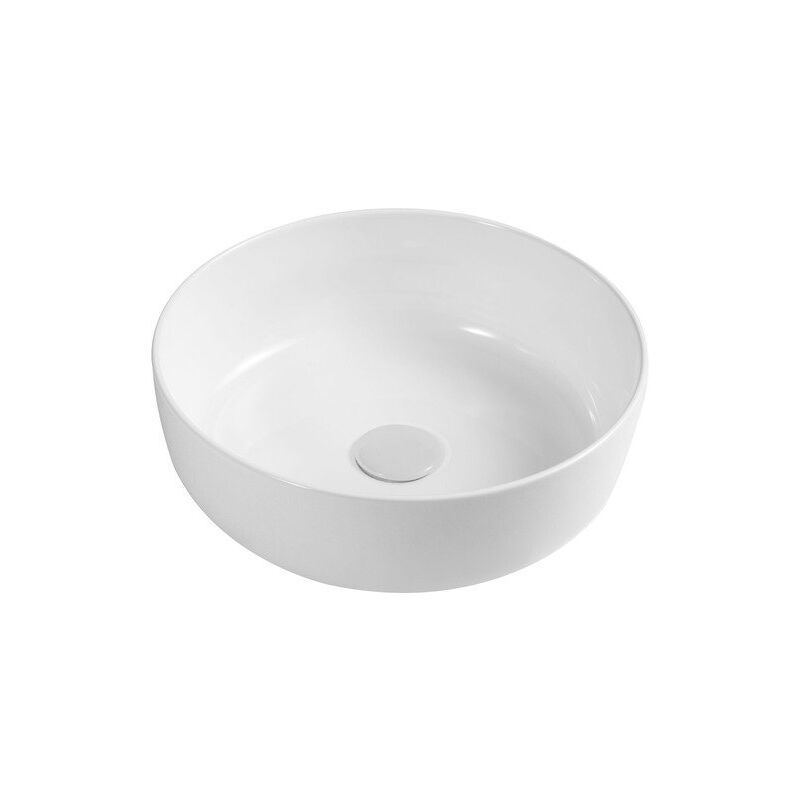 foto del prodotto ceramicstore lavabo bacinella d appoggio tondo d33 cm in ceramica bianco