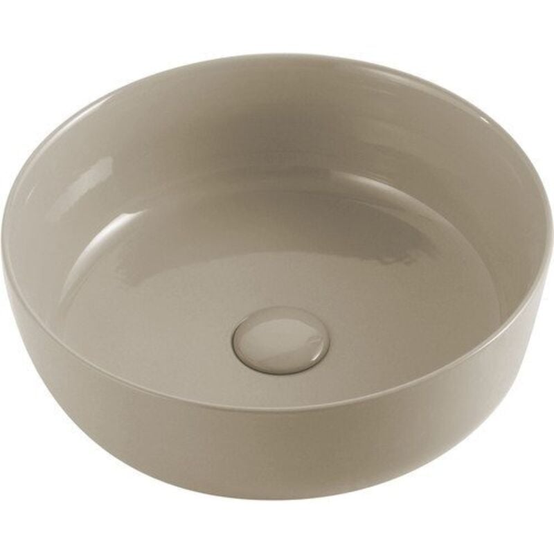 foto del prodotto ceramicstore lavabo bacinella d appoggio tondo d33 cm in ceramica sabbia