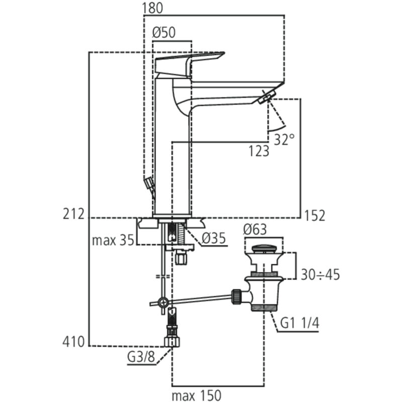 foto del prodotto ceramix, miscelatore monocomando grande per lavabo, a6544aa, cromato ideal standard