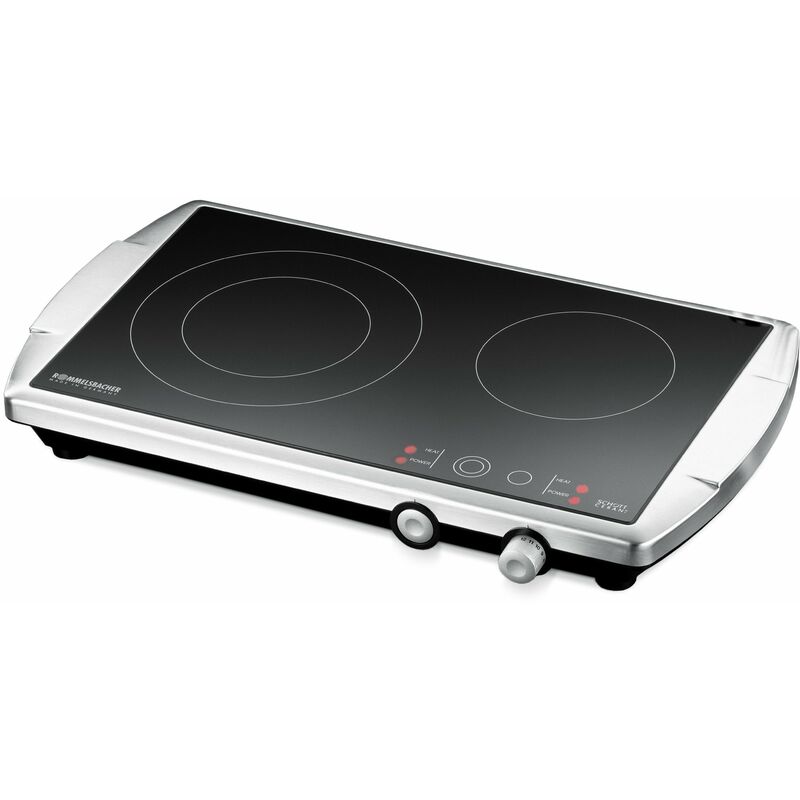 foto del prodotto ceran ct 3400 e piastra doppia in vetroceramica, 3400 w, in acciaio inox rommelsbacher