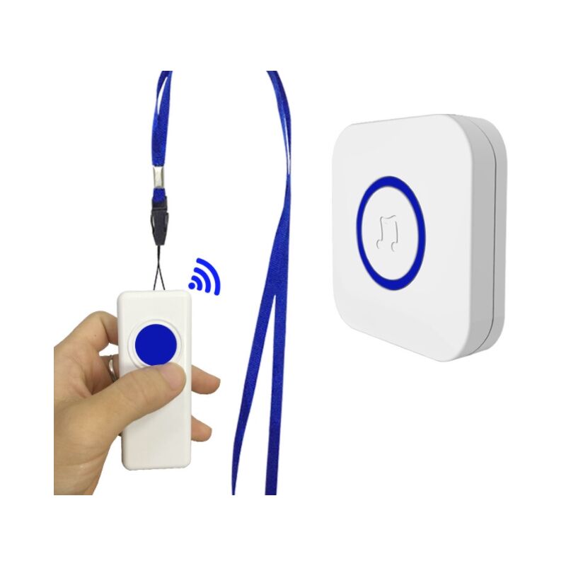 foto del prodotto cercapersone per anziani pulsante portatile telecomando domestico dispositivo di aiuto remoto senza fili campanello per chiamata di emergenza del