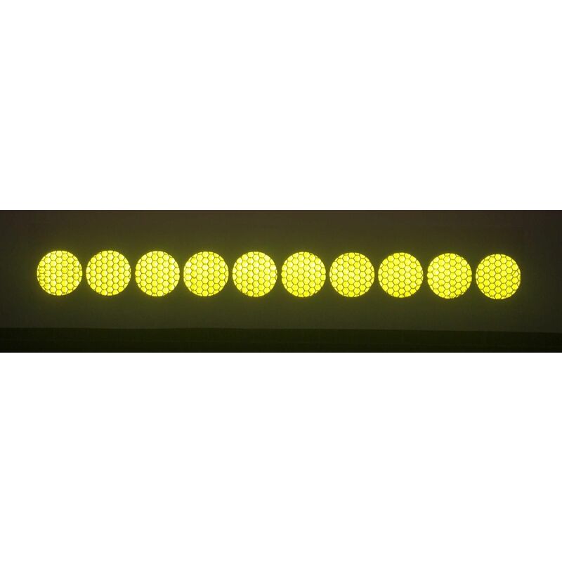 foto del prodotto cerchi adesivi rifrangenti 10 pezzi diametro 37mm copri bulloni ruote camion colore giallo fluo