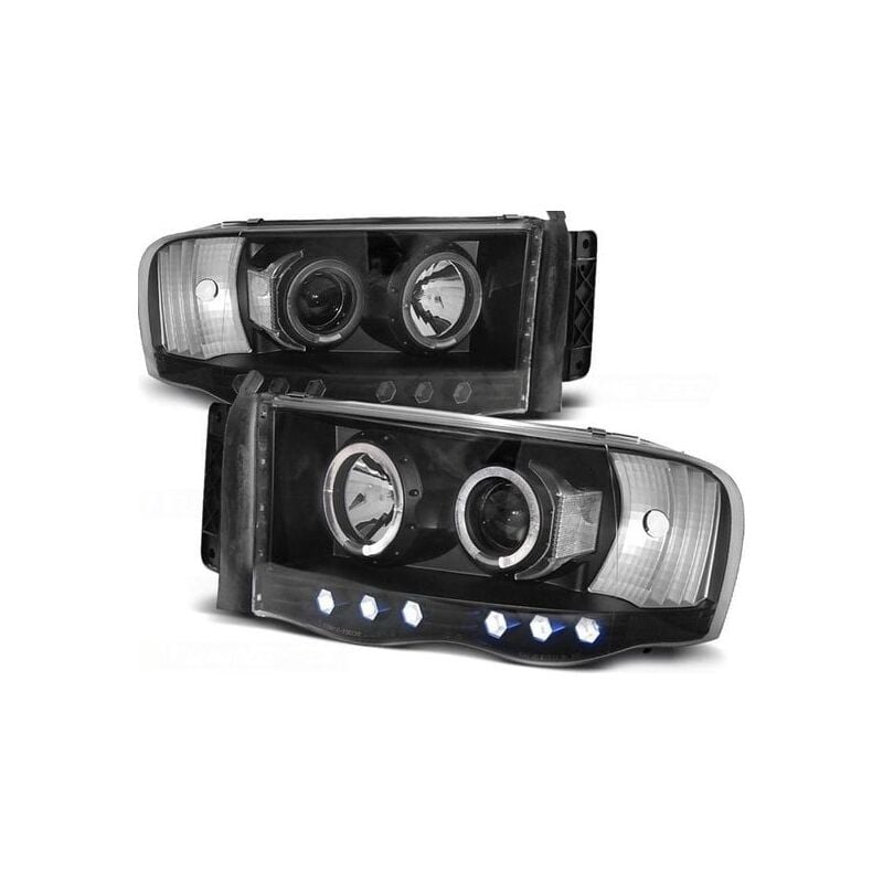 foto del prodotto cerchi fari dual halo dodge ram 02 06 angel eyes neri
